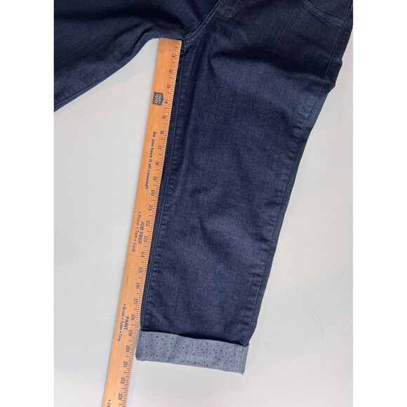 NYDJ Alyssia Rhinestone Cuffed Crop Jeans Dark Wash Women's Size 8 - Picture 11 of 14